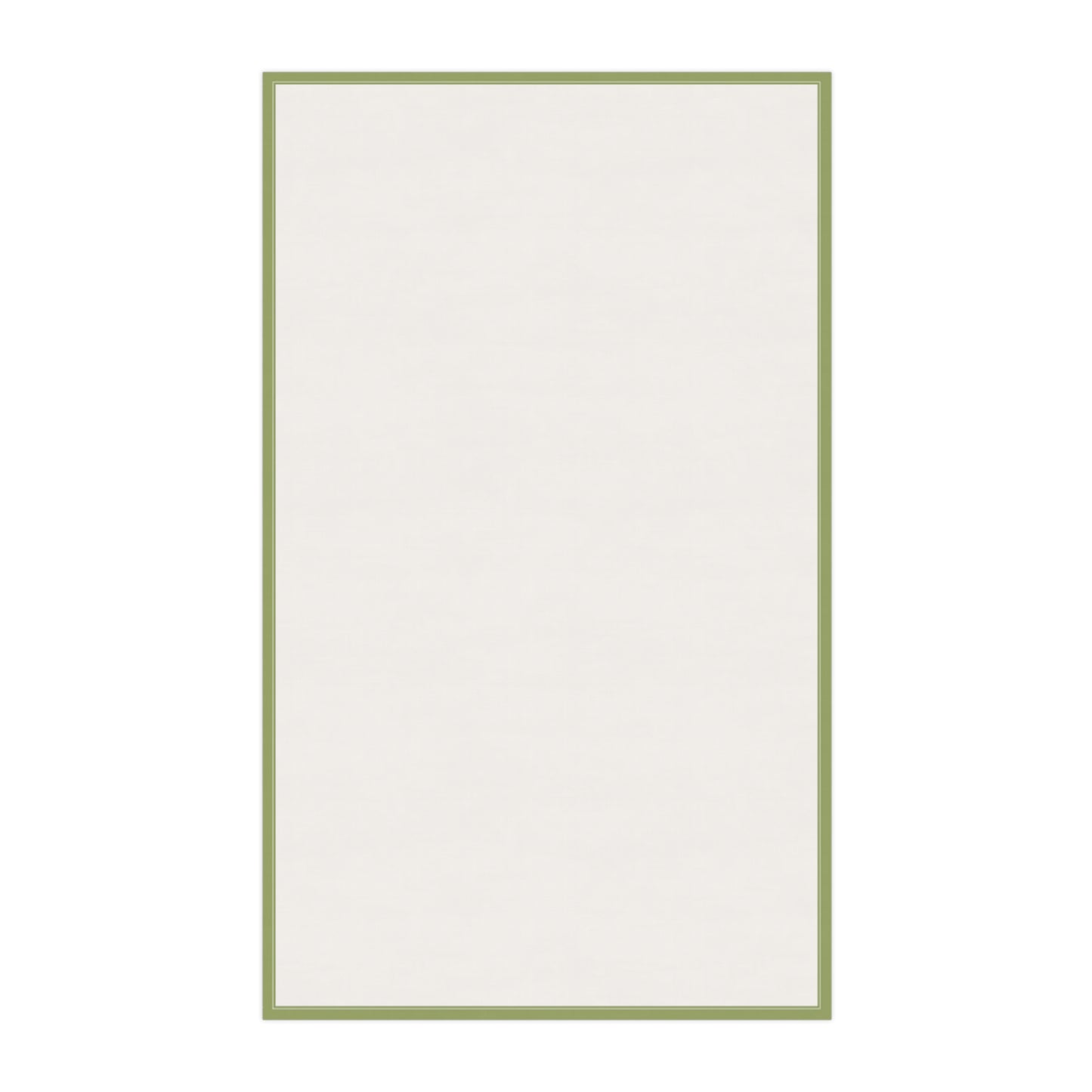 Blank reverse side of tea towel showing green border