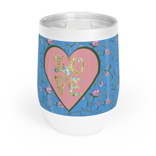 "Love " ... Blue Chill Wine Tumbler