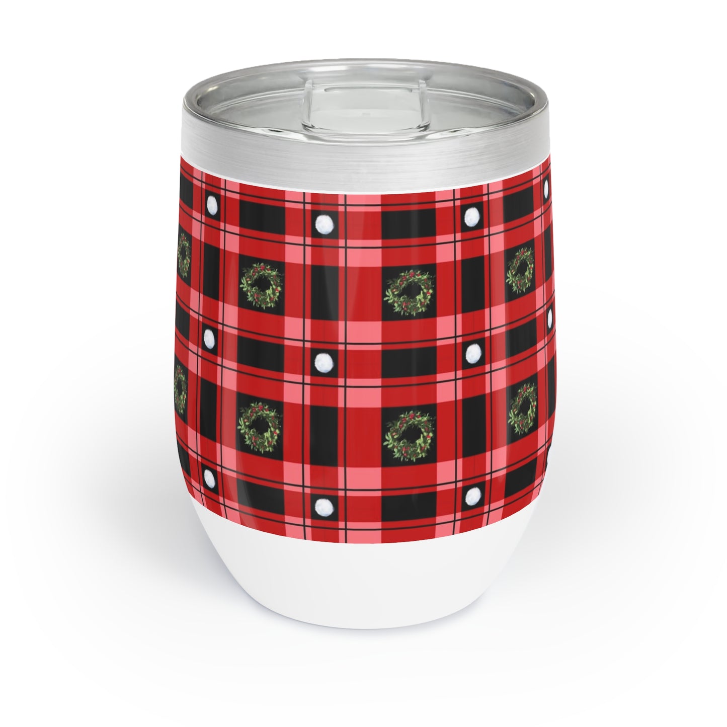 "Love"  ... Buffalo Plaid for Christmas Chill Wine Tumbler