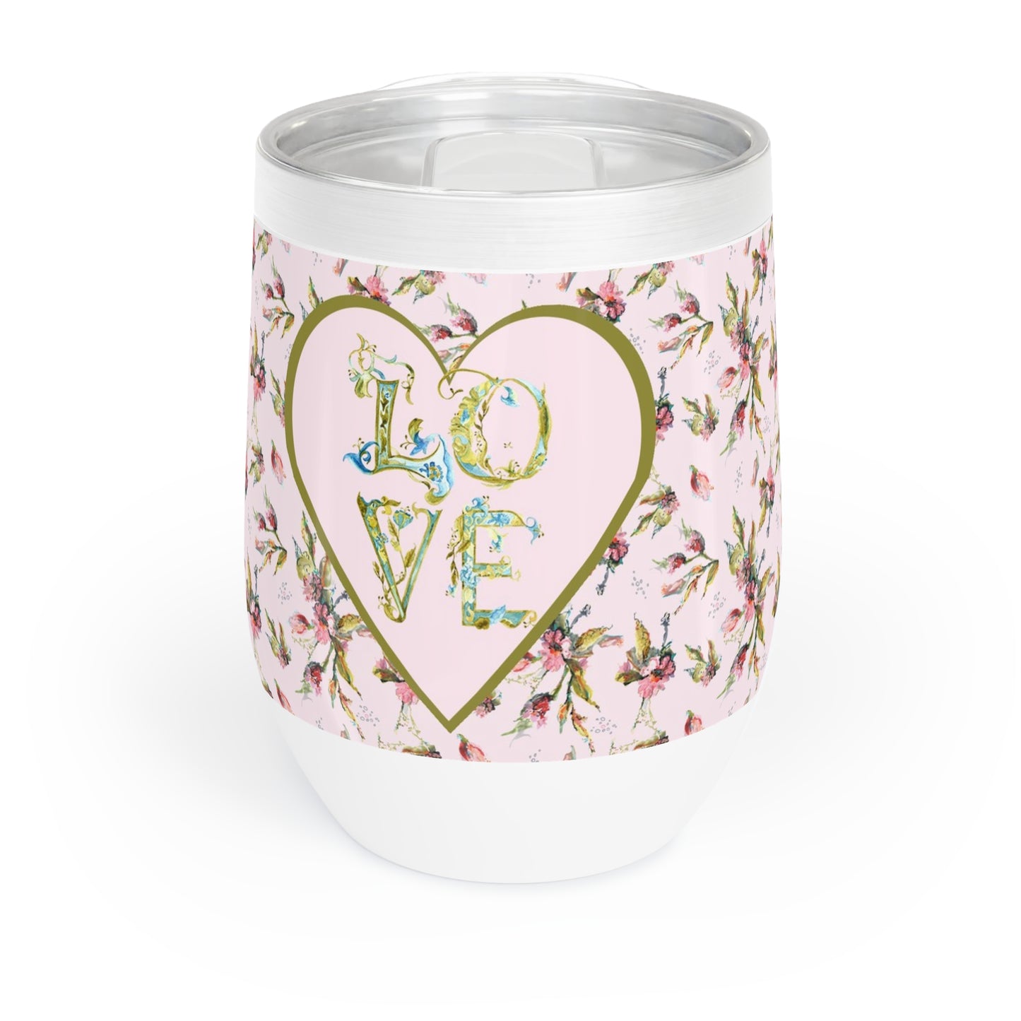"Love Roses in Pink" ... Chill Wine Tumbler