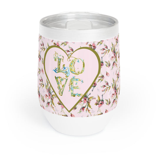 "Love Roses in Pink" ... Chill Wine Tumbler