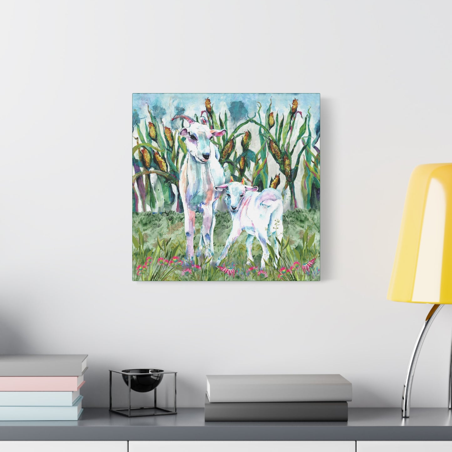 "Where the Goats Wander" ... Farm Animal Canvas Print by Anne Gregory