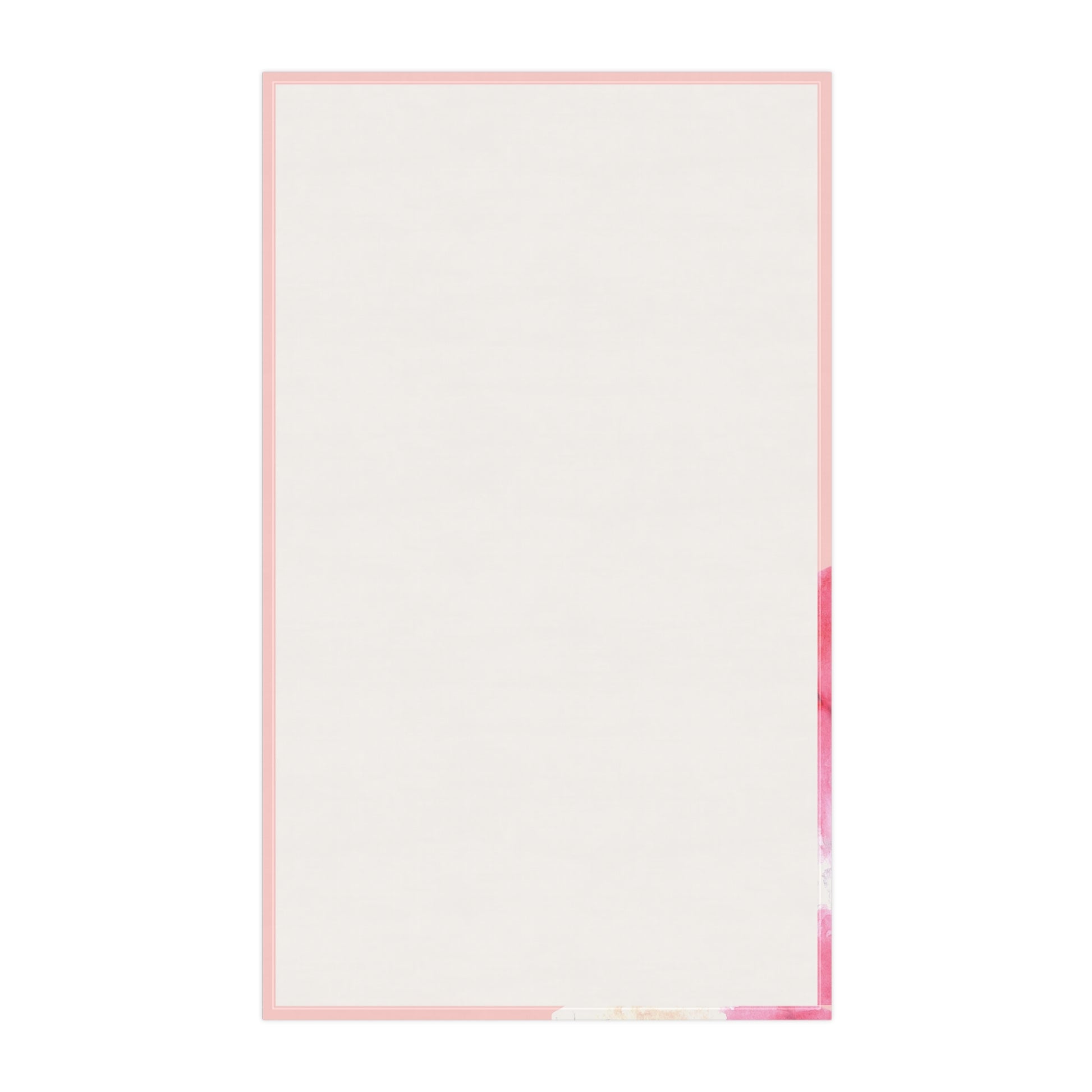 Reverse side of Christmas Tea Towel anta Design showing printed edges on border