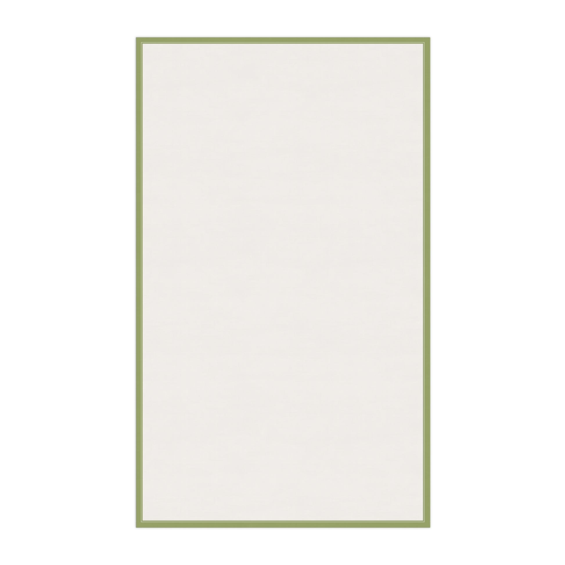 Blank reverse side of tea towel showing green border